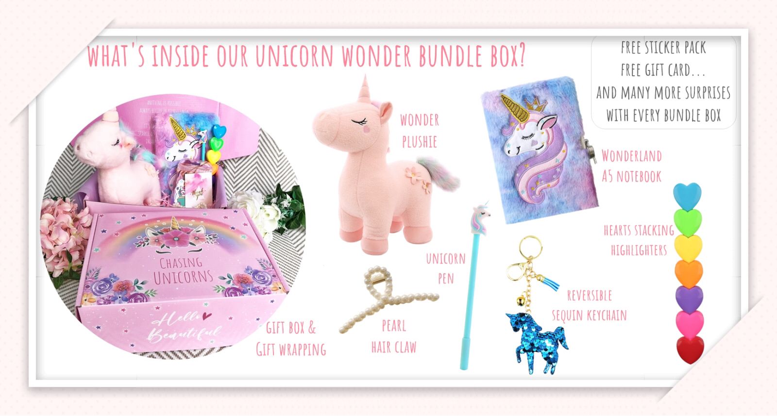 What's inside our Unicorn Wonder bundle box?