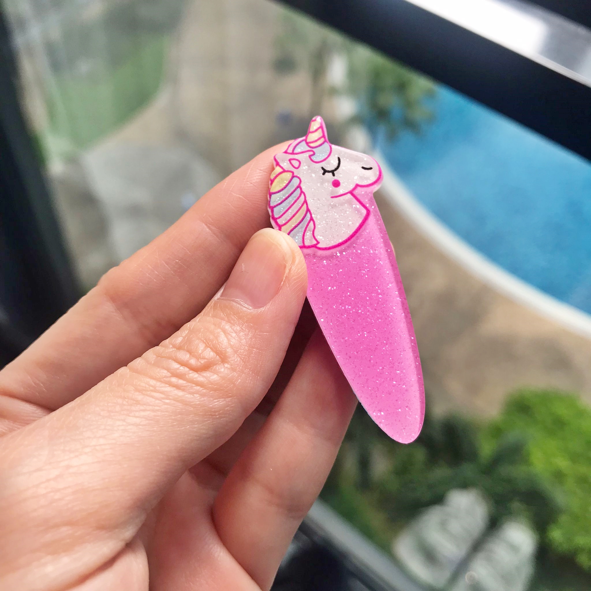 Acrylic Unicorn Glitter Hair Clip Chasing Unicorns