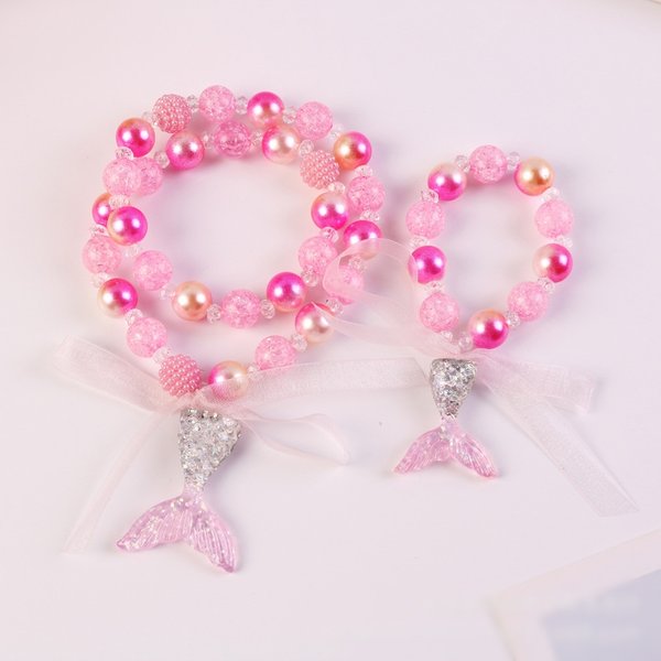 Mermaid's Tail 4-piece Jewelry Set (Pink)
