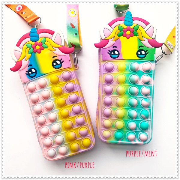 Unicorn Popit Pencil Case with Sling
