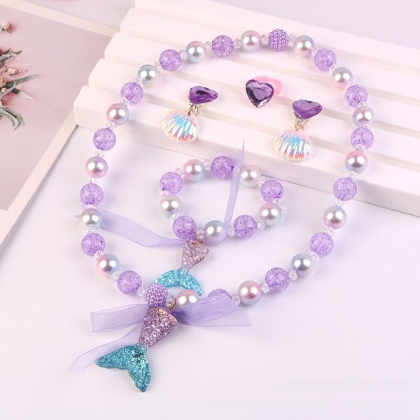Mermaid's Tail 4-piece Jewelry Set (Purple)