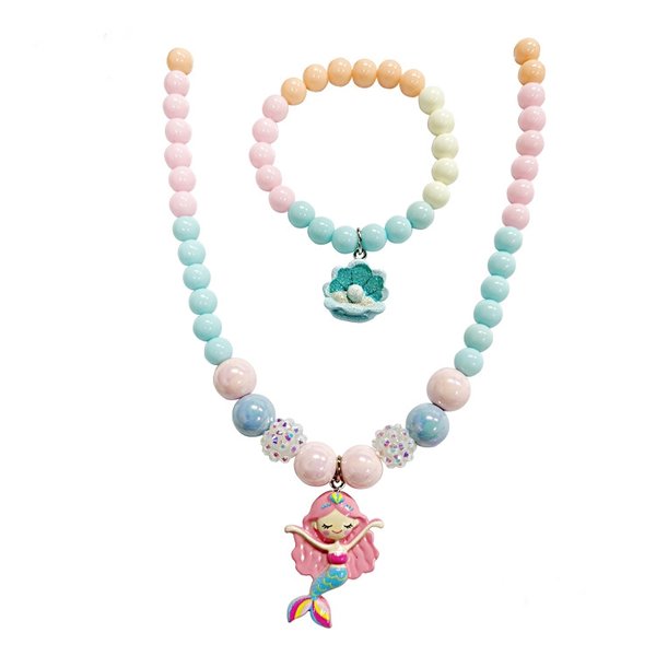 Unicorn Beaded Necklace Bracelet Set (Mermaid)