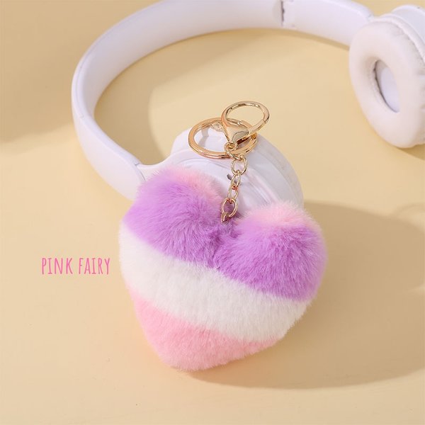 Fluffy Heart Keychain