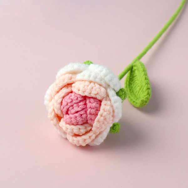 Crochet Single Stalk Rose Bouquet (Free Gift Wrapping)
