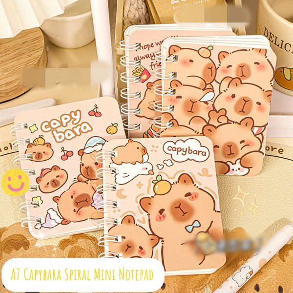 Capybara Spiral Mini Notebook