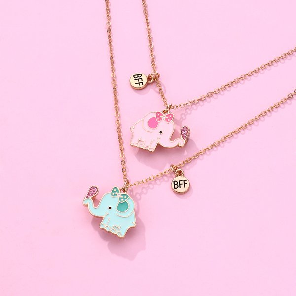 BFF Playful Elephant Pendant Necklace (2 for price of 1)
