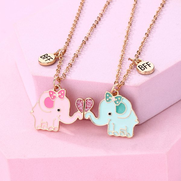 BFF Playful Elephant Pendant Necklace (2 for price of 1)