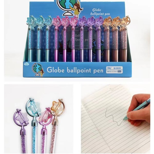 Rotatable Star Globe Crystal Ballpoint Pen