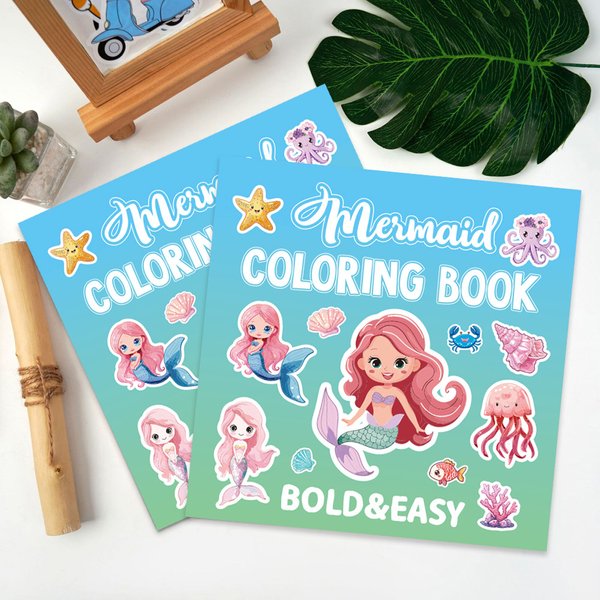 Bold & Easy Mermaid Coloring Book
