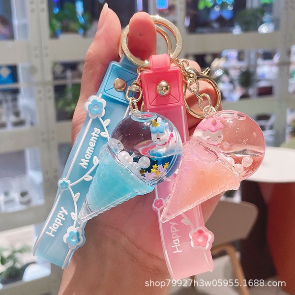 Unicorn Ice Cream Wristlet Keychain