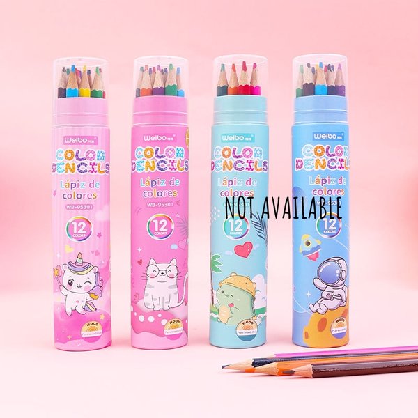 12 pcs Colour Pencils in Cylinder Holder