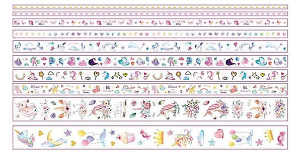 Unicorn 10-piece Washi Tape Set