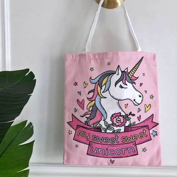 Sweet Unicorn Canvas Tote Bag