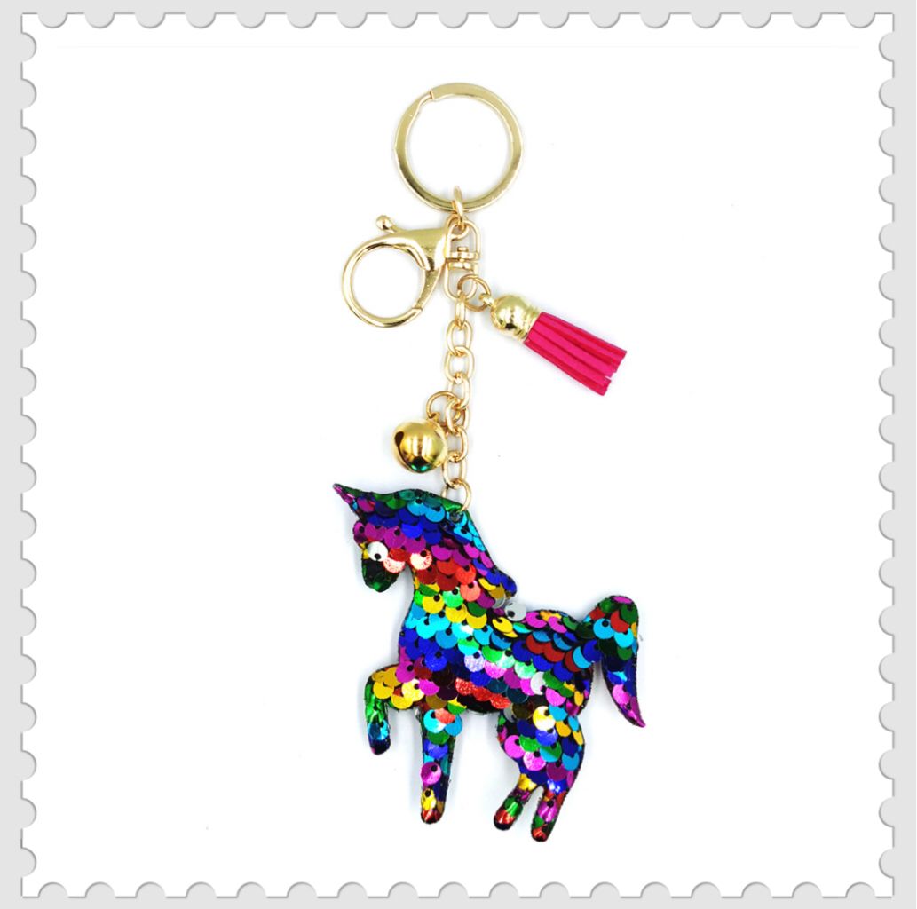 Unicorn Reversible Sequin Keychain Chasing Unicorns
